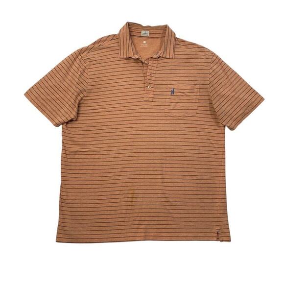 Johnnie-o Polo Shirt Mens XL Extra Large Clementine Stripe Neese Stretch Cotton - Picture 1 of 9